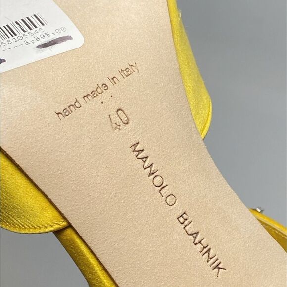 Manolo Blahnik Lurum 90MM Embellished Satin Mules size 40 - Picture 15 of 15